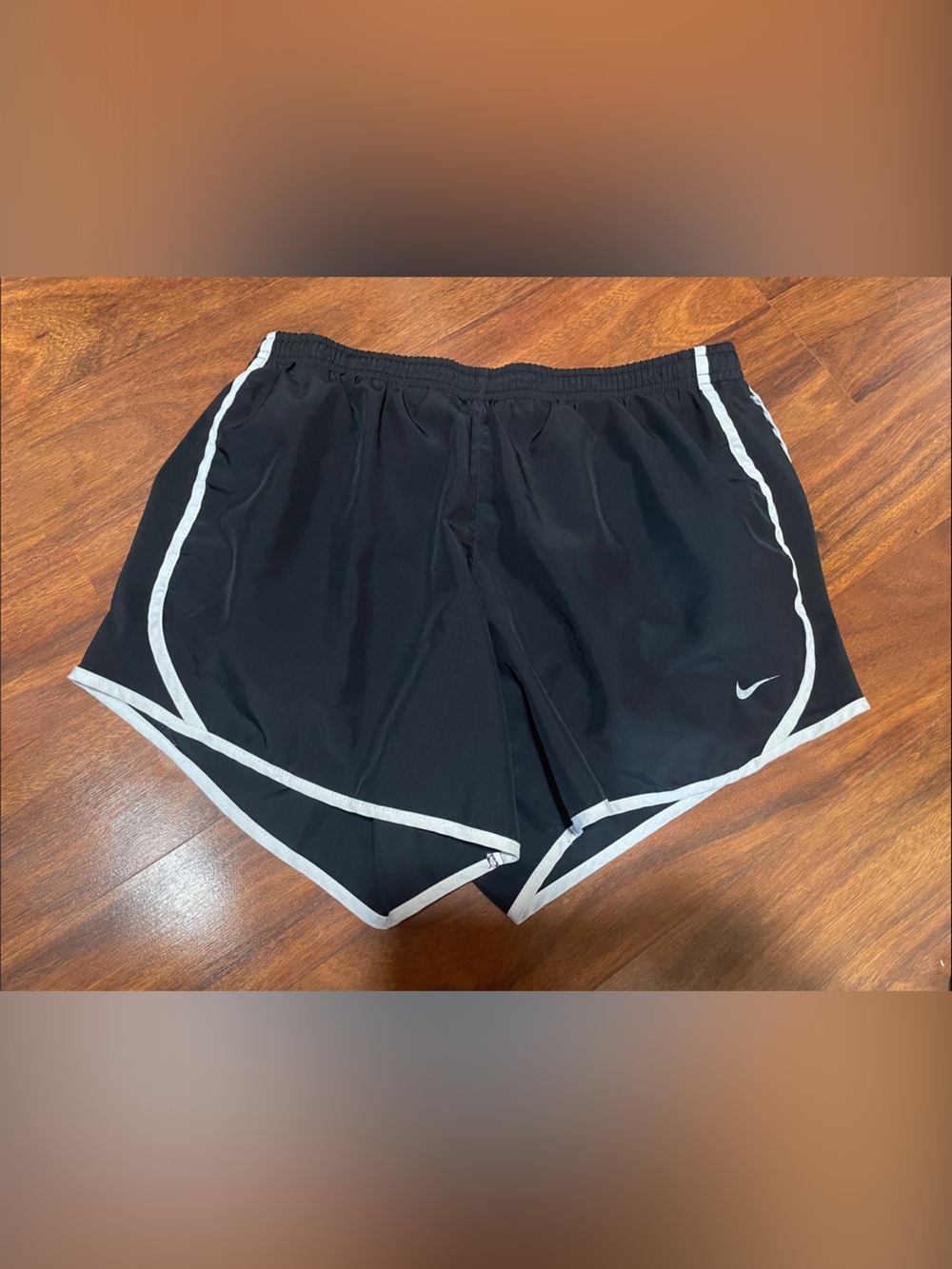 Nike Girl's Athletic Shorts Black with White Piping